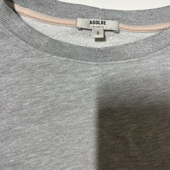 Agolde Gray Crew Neck Sweater Classic Fine Knit - Picture 3 of 10